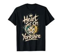 Cuore Impostato su Yorkshire Rose per Ogni Ragazza o Ragazzo Maglietta