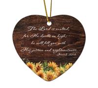 Cuore in ceramica ornamenti natalizi Isaia 33:5 Il Signore è esaltato per lui dimora in alto; ti riempirà con la sua giustizia e giusti ornamenti per albero di Natale decorazione albero di Natale