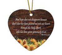 Cuore in ceramica Ornamenti natalizi Romani 5:5 Wall Art And Hope Does Not Delude Perché l'amore di Dio è stato versato fuori nel nostro H ornamenti per albero di Natale decorazione albero di Natale