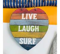 Cuore in legno cartello decorativo stile surfista