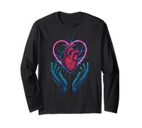 Cuore in Mani con Battito Cardiaco Maglia a Manica