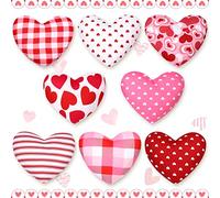 Cuore in tessuto imbottito per San Valentino, 8 pezzi ornamenti a forma di cuore, decorazione a forma di cuore rosso per San Valentino, per vassoio a più livelli