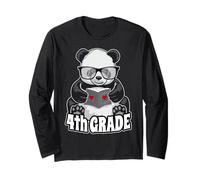 Cuore Insegnante Lettore Libro Panda Scuola 4th Grade Maglia a Manica