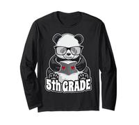 Cuore Insegnante Lettore Libro Panda Scuola 5th Grade Maglia a Manica