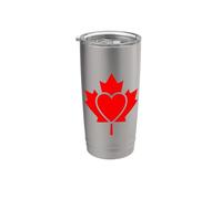 Cuore integrato con foglia d'acero canadese rossa Bicchiere termico in acciaio inox doppia parete
