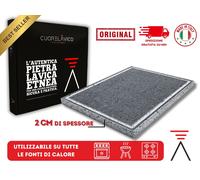 CUORELAVICO - PIASTRA REFRATTARIA IN PIETRA LAVICA ETNEA BBQ 39X35X2 cm LEVIGATA
