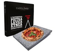 CUORE LAVICO - PIASTRA REFRATTARIA IN PIETRA LAVICA ETNEA LEGGERA PER PIZZA 35X30X1,5 CM | FORNO A GAS, ELETTRICO E BARBECUE PER PANE E PINSA - MADE IN ITALY