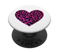 Cuore Leopardo Ghepardo Rosa Lilla PopSockets PopGrip Adesivo