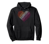 Cuore Lesbico con Effetto Scribble nei Colori Pride Felpa con Cappuccio