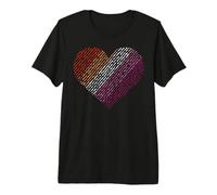 Cuore Lesbico con Effetto Scribble nei Colori Pride Maglietta Premium