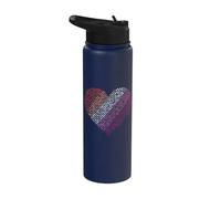 Cuore Lesbico con Effetto Scribble nei Colori Pride Stainless Steel Insulated Water Bottle