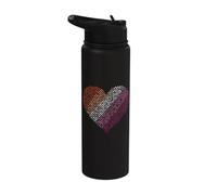 Cuore Lesbico con Effetto Scribble nei Colori Pride Stainless Steel Insulated Water Bottle