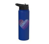 Cuore Lesbico con Effetto Scribble nei Colori Pride Stainless Steel Insulated Water Bottle