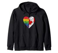 Cuore LGBTQ Canada Gay Pride per amore gay e lesbico LGBT Felpa con Cappuccio