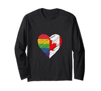 Cuore LGBTQ Canada Gay Pride per amore gay e lesbico LGBT Maglia a Manica