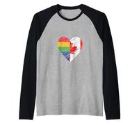 Cuore LGBTQ Canada Gay Pride per amore gay e lesbico LGBT Maglia con Maniche Raglan