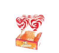 Cuore Lolly Rosso Bianco Heart Spiral Lutscher Red White 80g Schermo