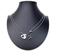 Cuore Love Argento Oro Ciondolo Spezzato 2x Collana Acciaio Uomo Donna Amici C09