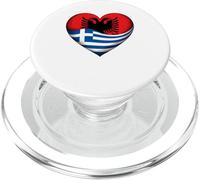 Cuore Metà Albanese Metà Greco Radici Albania Grecia PopSockets PopGrip per MagSafe