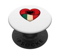 Cuore Metà Albanese Metà Italiano Radici Albania Italia PopSockets PopGrip Adesivo