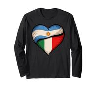 Cuore metà Argentino metà Italiano Radici Argentina Italia Maglia a Manica