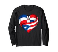 Cuore metà Dominicana Portoricana Radici eredità Orgoglio Maglia a Manica
