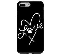 Cuore minimalista per amanti degli animali domestici con stampa di zampe d'amore per mamme di cani e gatti Custodia per iPhone 7 Plus/8 Plus