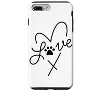 Cuore minimalista per amanti degli animali domestici con stampa di zampe d'amore per mamme di cani e gatti Custodia per iPhone 7 Plus/8 Plus