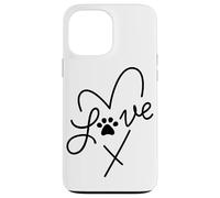 Cuore minimalista per amanti degli animali domestici con stampa di zampe d'amore per mamme di cani e gatti Custodia per iPhone 13 Pro Max