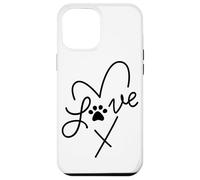 Cuore minimalista per amanti degli animali domestici con stampa di zampe d'amore per mamme di cani e gatti Custodia per iPhone 12 Pro Max
