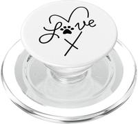 Cuore minimalista per amanti degli animali domestici con stampa di zampe d'amore per mamme di cani e gatti PopSockets PopGrip per MagSafe