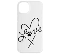 Cuore minimalista per amanti degli animali domestici con stampa di zampe d'amore per mamme di cani e gatti Custodia per iPhone 14 Plus
