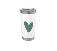 Cuore minimalista semplice cuore amore - verde salvia Bicchiere termico in acciaio inox doppia parete