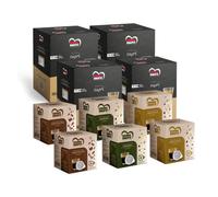 Cuore Nero Caffè - 600 Cialde Miscela Capri Gusto Arabica e Aromatizzato + Caffè Aromatizzati al Ginseng, Nocciola, Cioccolato ESE44 Filtro Carta 44mm (Capri + Aromatizzati, 648 Cialde)
