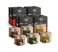 Cuore Nero Caffè - 600 Cialde Miscela Ischia Sapore Corposo e Cremoso + Caffè Aromatizzati al Ginseng, Nocciola, Cioccolato ESE44 Filtro Carta 44mm (Ischia + Aromatizzati, 648 Cialde)