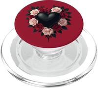 Cuore Nero E Corona Di Rose Nere PopSockets PopGrip per MagSafe