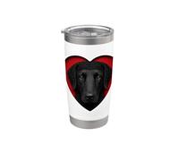 Cuore nero riccio rivestito di retriever Bicchiere termico in acciaio inox doppia parete