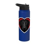 Cuore nero riccio rivestito di retriever Stainless Steel Insulated Water Bottle