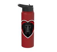 Cuore nero riccio rivestito di retriever Stainless Steel Insulated Water Bottle