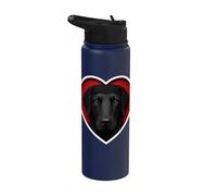 Cuore nero riccio rivestito di retriever Stainless Steel Insulated Water Bottle