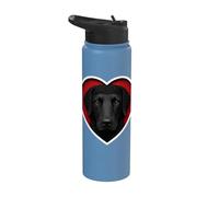 Cuore nero riccio rivestito di retriever Stainless Steel Insulated Water Bottle