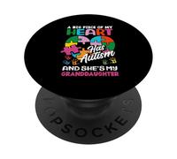 Cuore nipote autismo consapevolezza nastro pezzo pezzo PopSockets PopGrip Adesivo