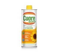 Cuore Olio di Girasole, Formato 1 Litro. 3 Vitamine E,A,D - 3 Funzioni - Per il tuo Benessere Quotidiano: Antiossidante, Immunità, Ossa Normali.