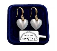 Cuore Opaco Orecchini Donna pl. oro Bianco 18K con Cristalli Swarovski