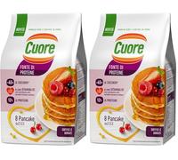 Cuore - Pancake fonte di proteine. Confezione da 16 pancake soffici e dorati. Con Olio Cuore e Vitamina B1. Ideali per Colazione e Merenda