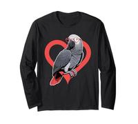 Cuore Pappagallo Cenerino Africano Occhiali Maglia a Manica