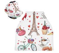 Cuore Parigi Torre Amore Auto per Bambini Passeggino Tettoia Copri Seggiolino Copertura Infermieristica per L'Allattamento Al Seno All-In-1 Morbido Traspirante Elastica Tettuccio
