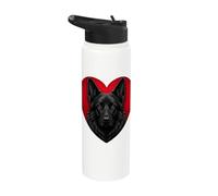 Cuore Pastore Tedesco Nero Stainless Steel Insulated Water Bottle