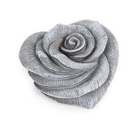 Cuore per tomba a forma di rosa: decorazione per cimitero resistente alle intemperie, cuore commemorativo in pietra, decoro funerario per tomba e urna, per Ognissanti e commemorazione, 8 x 8 cm