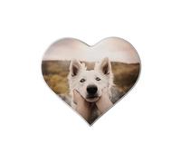 Cuore Piastrella in Ceramica Porcellana per Lapide 13 cm (5,12″) Larga - Foto Commemorativa in Ceramica
